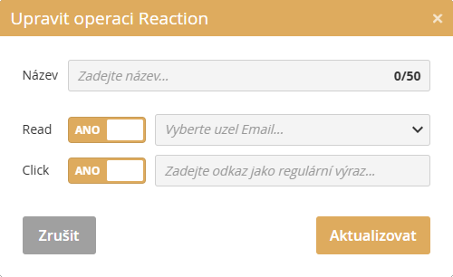 REACTION nod – nastavení REACTION nod – nastavení