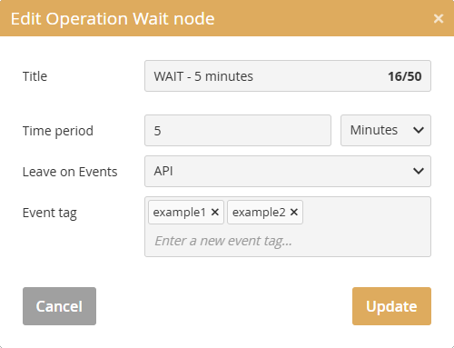 WAIT node – API WAIT node – API
