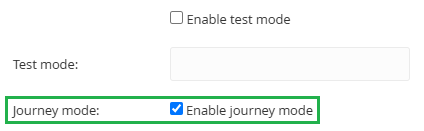 Journey mode in the email campaign settings