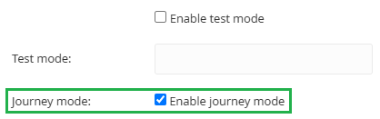 SMS campaign settings - journey mode enabled