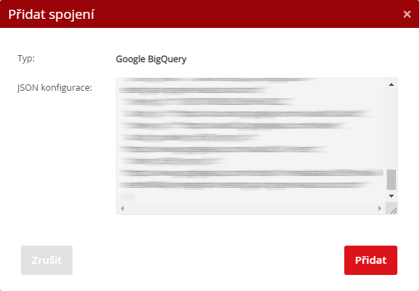 Napojení Google BigQuery