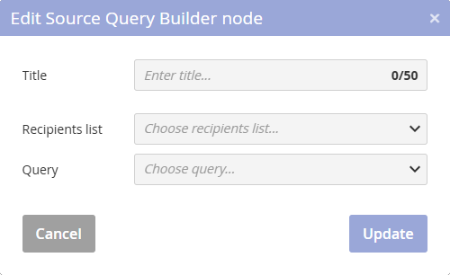 QUERY BUILDER – settings QUERY BUILDER – settings